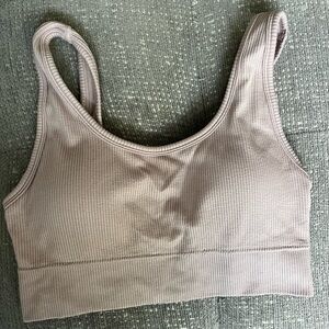 No Boundaries Ribbed Beige Bralette